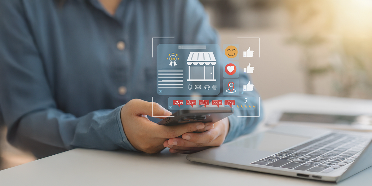 Local SEO, and consumer experience in online business reviews. local business reviews and customer feedback system on mobile devices, showcasing star ratings for small businesses. Digital marketing.
